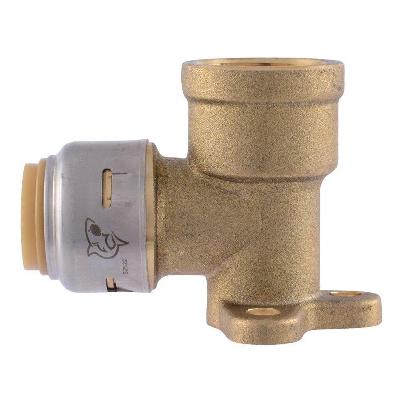 1/2" FPT Pushfit Elbow Drop Brass