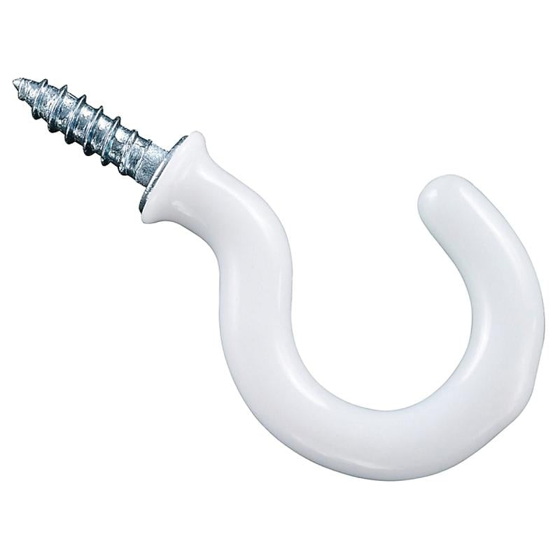 National 1" Cup Hook White Vinyl 30/bag