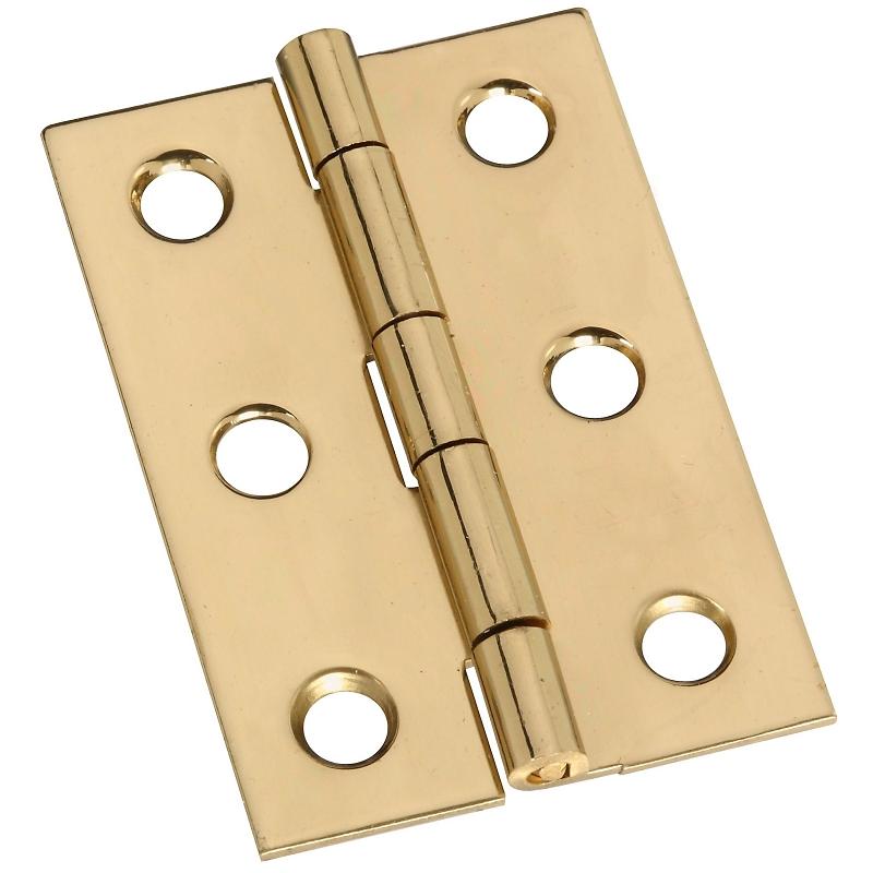 National 2" X 1 3/8" Hinges Solid Brass 2/pk