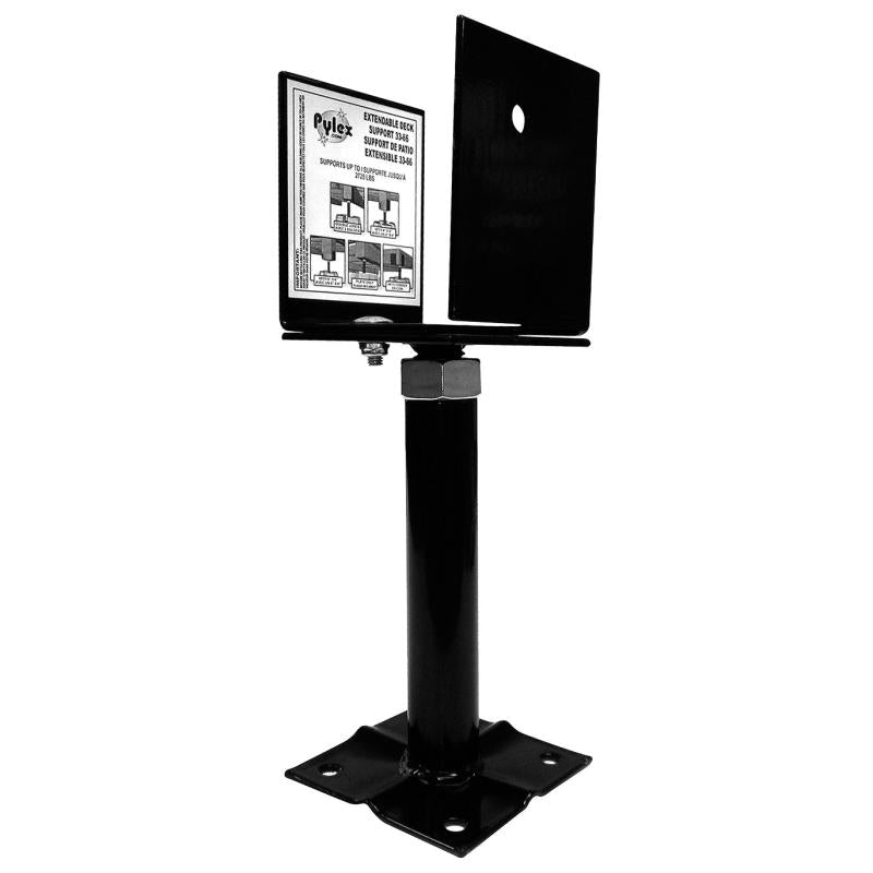 4"X4", 6"X6" Adjustable Deck Support Black Steel