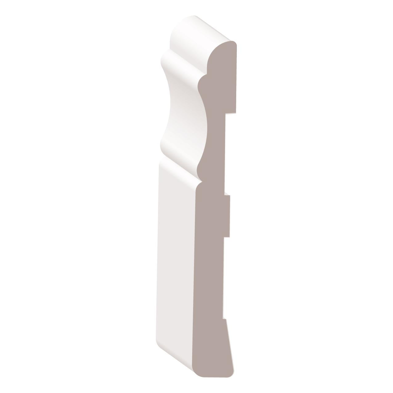 3" X 8' PVC White Baseboard - 08606