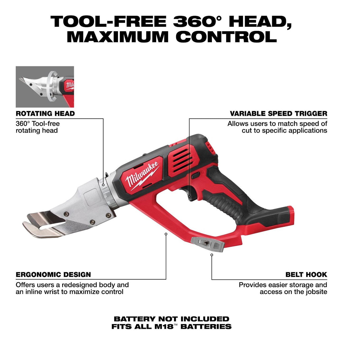 Milwaukee M18 18G Single Cut Shear Bare Tool 2637-20