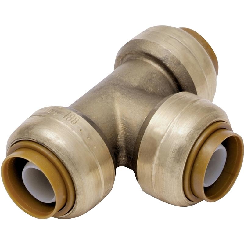 3/4" Tee Push Fit Dzr Brass Sharkbite