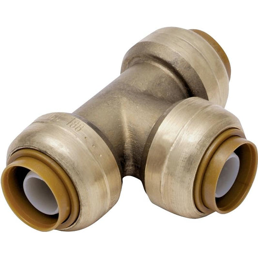 3/4" Tee Push Fit Dzr Brass Sharkbite