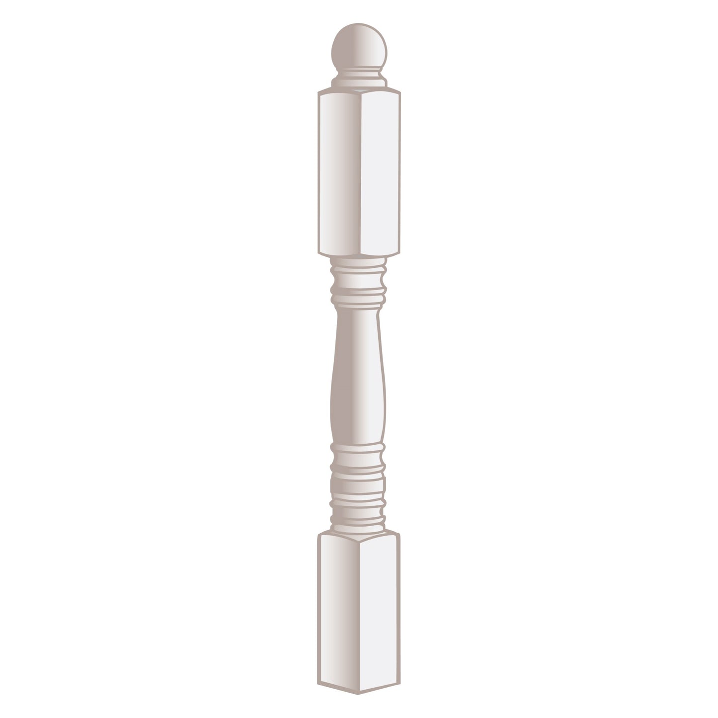 49" Knotty Pine Newel Post