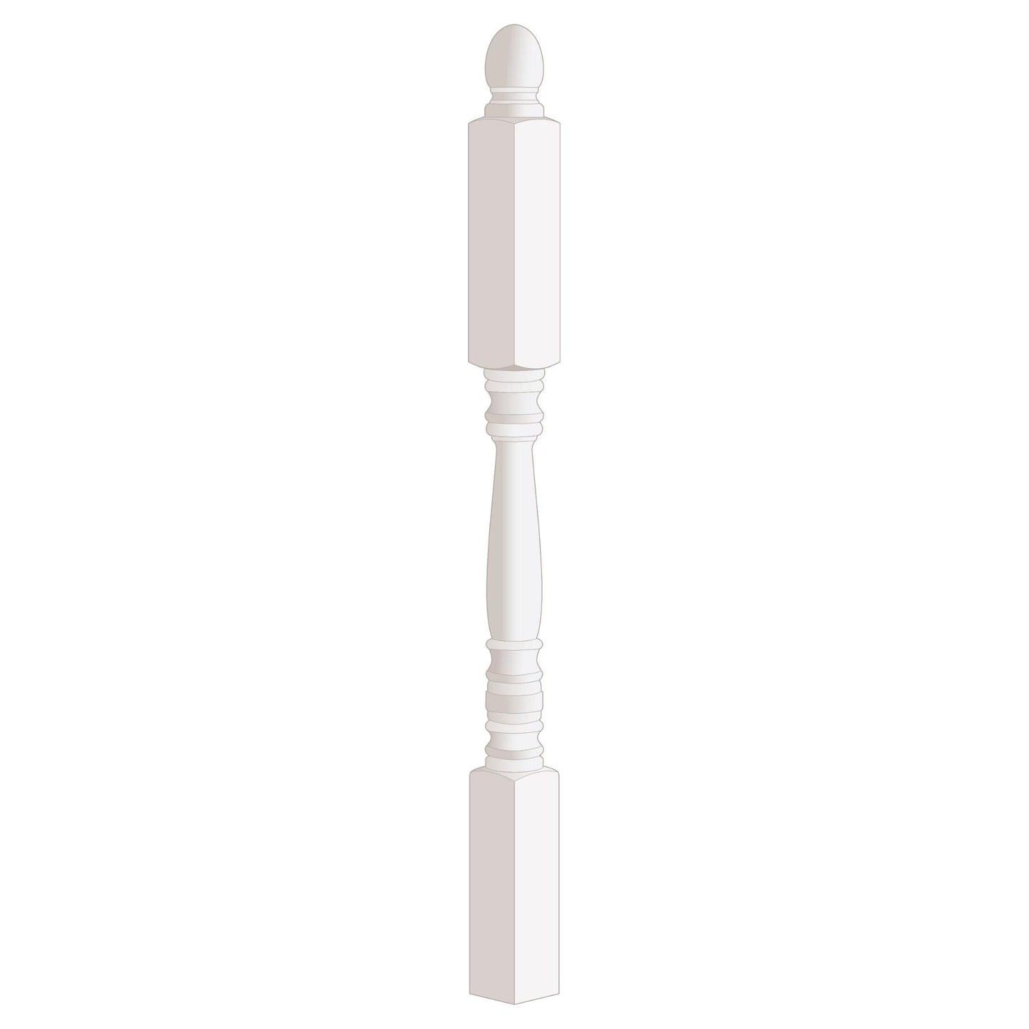 49" Oak Newel Post