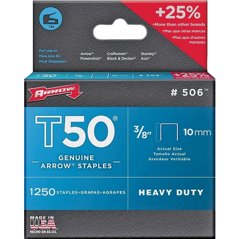 3/8" Arrow T50 Staples 1250/pk