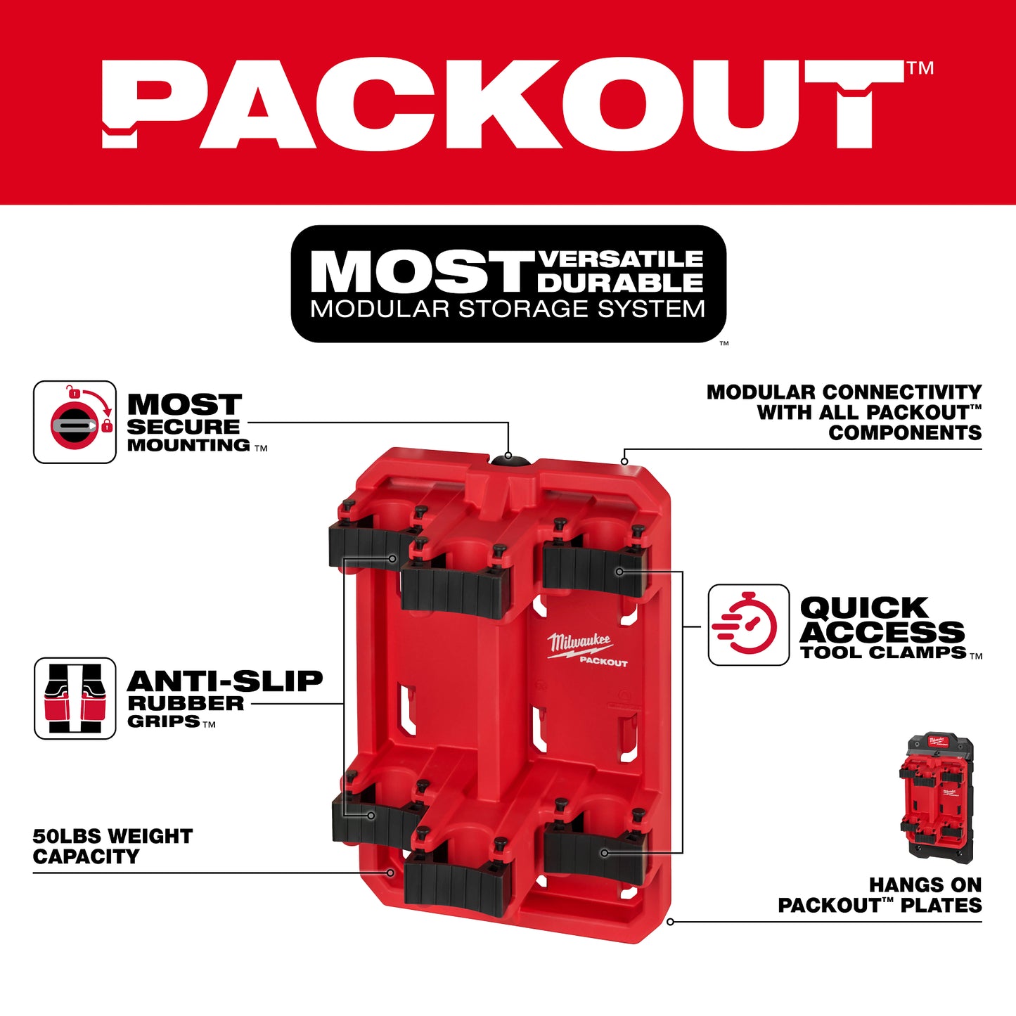 Packout Long Handle Tool Rack 48-22-8349