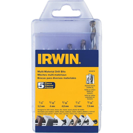 Irwin Multi Material 5pc Drill Bit Set