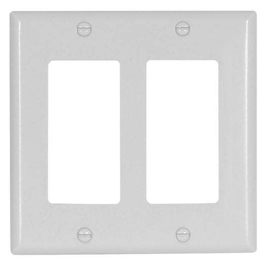 Eaton Decorator Switch Plate White 2-Gang 2152W-BOX