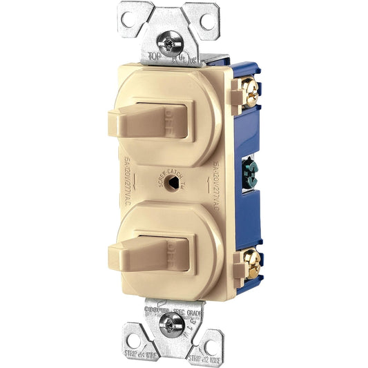 Eaton 2-Toggle Switch Ivory 15A 271V