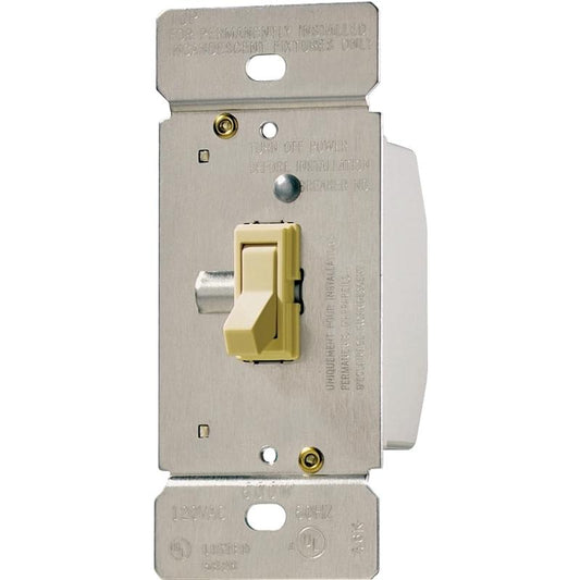 Incandescent Dimmer Toggle Ivory 1-Pole