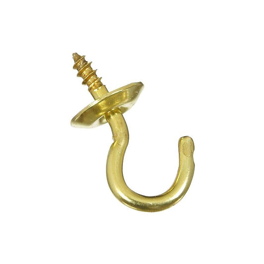 National 1/2" Cup Hook Brass 6/pk