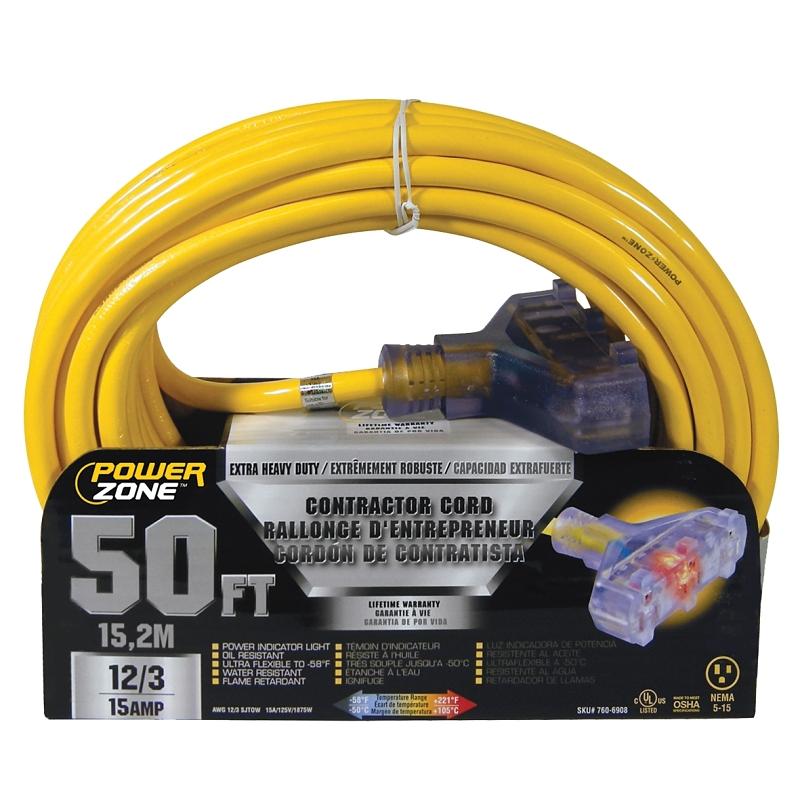 PowerZone 50' Contractor 12/3 Extension Cord