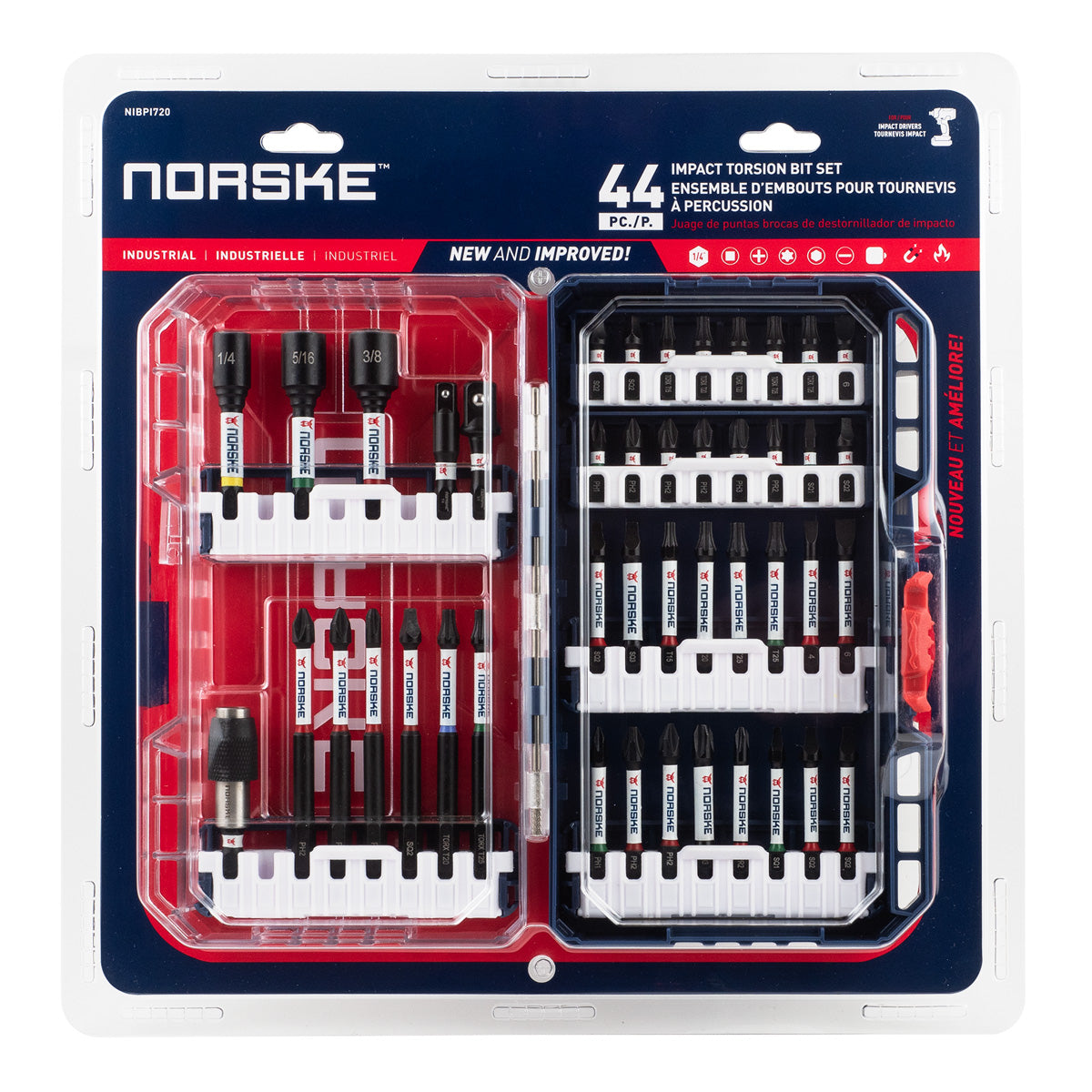 Norske Impact Torsion Bit Set 44pc NIBPI720