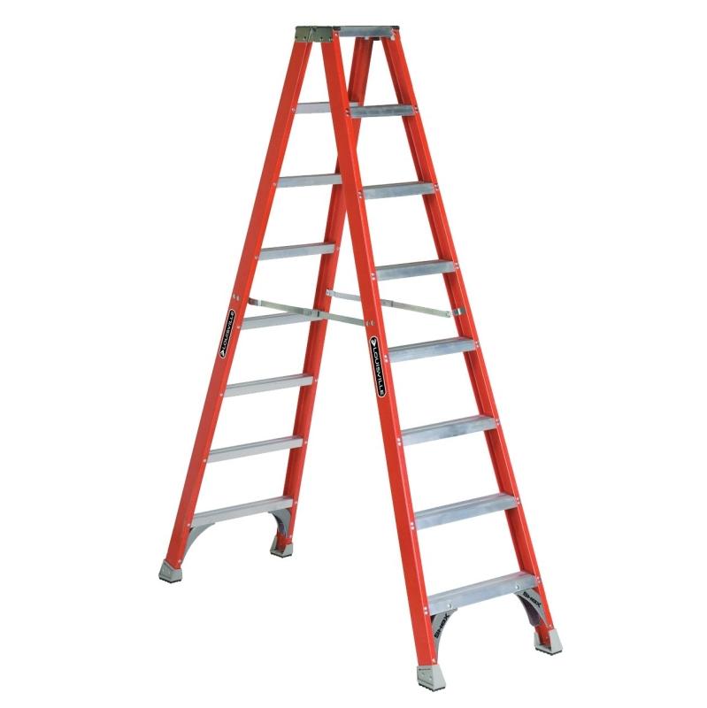 8' Louisville Double Step Ladder Fiberglass FM1508