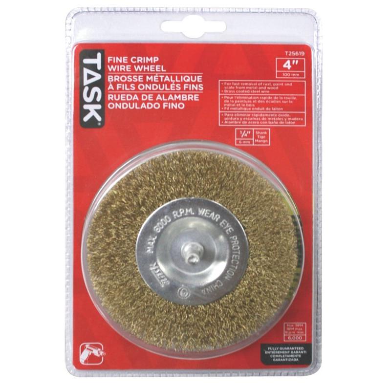 4" Wheel Wire Metal W/1/4" Shank T25619