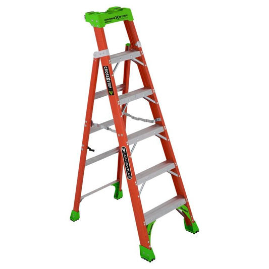 6' Louisville Cross Step Ladder Fiberglass FXS1506