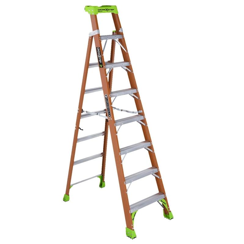 8' Louisville Cross Step Ladder Fiberglass FXS1508