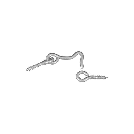 National 1 1/2" Hook & Eye Zinc 2/pk