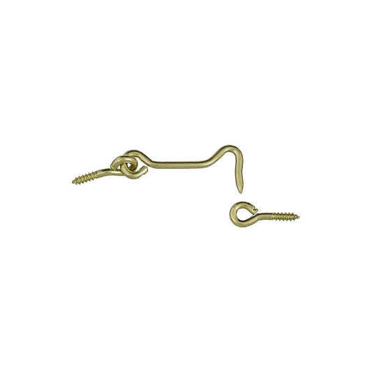 National 2 1/2" Hook & Eye Solid Brass 2/pk