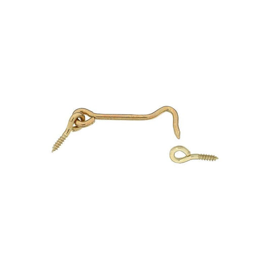 National 3" Hook & Eye Solid Brass