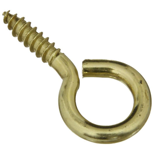 National 1 5/8" Eye Screw Solid Brass 3/pk