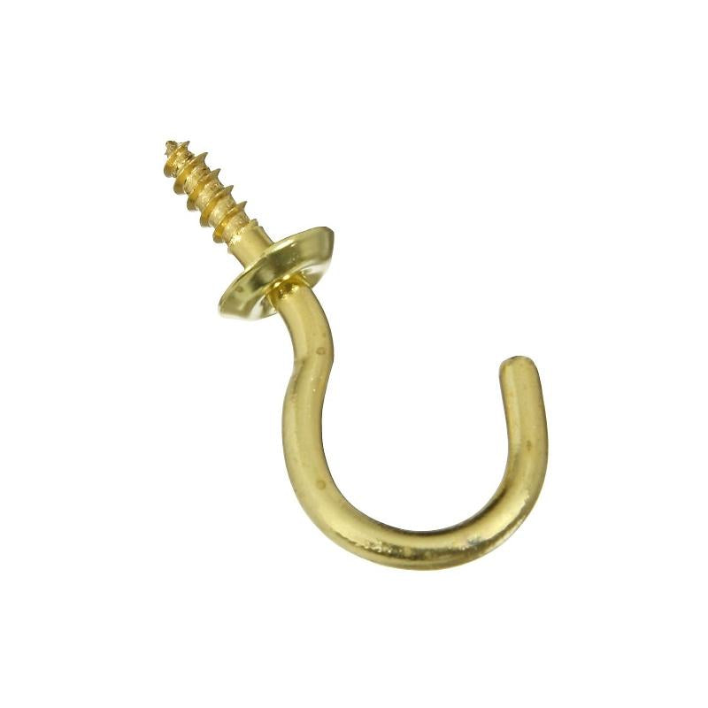 National 1" Cup Hook Solid Brass 4/pk