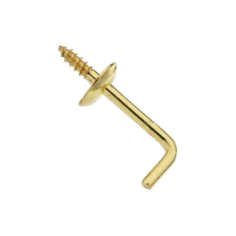 National 3/4" Shoulder Hook Brass 4/pk