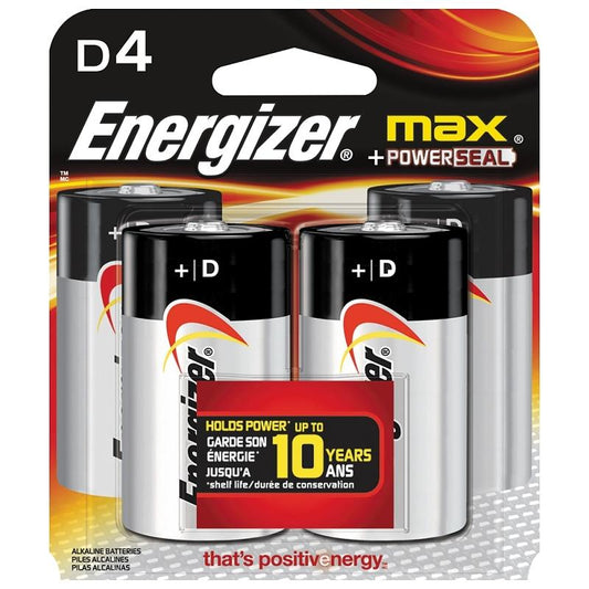 Energizer D Battery 4/pk