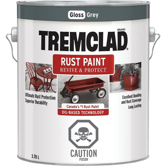 Tremclad Gloss Grey Rust Paint 3.78L