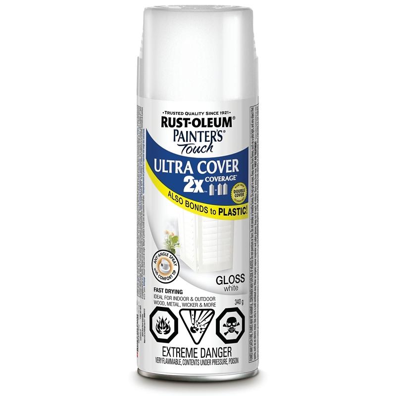 Painters Touch 2X Spray Paint Gloss White 340g