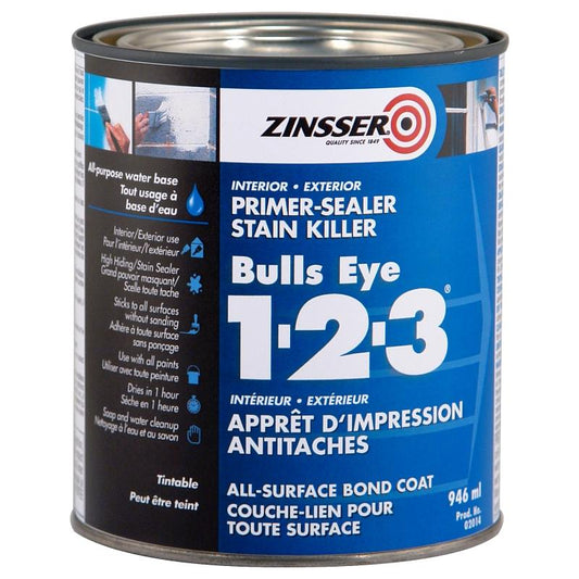 Zinsser Bulls Eye 1-2-3 Interior/Exterior Primer 946mL