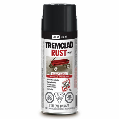 Gloss Black Spray Rust Paint 340g