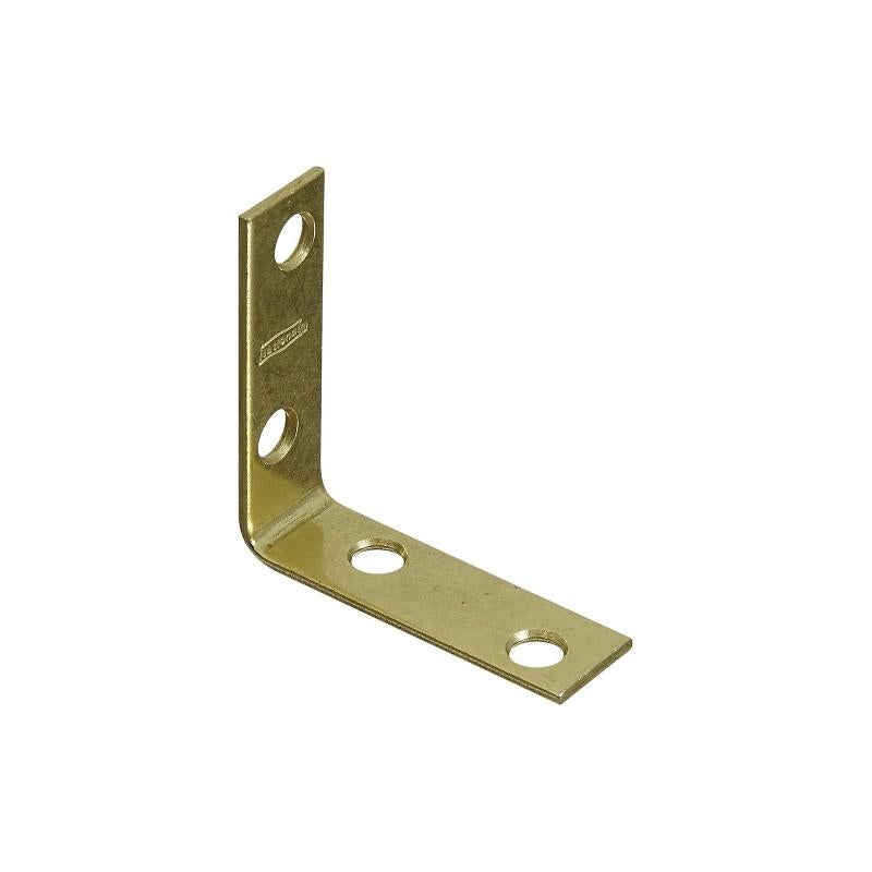 National 5/8" X 2" Corner Braces Brass 4/pk