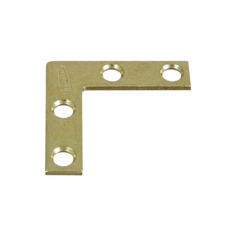 National 3/8" X 1 1/2" Corner Braces Brass Pk