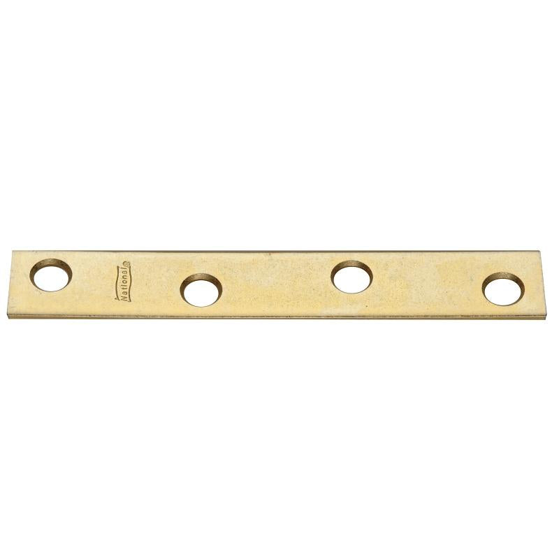 National 5/8" X 3" Mending Braces Brass 4/pk