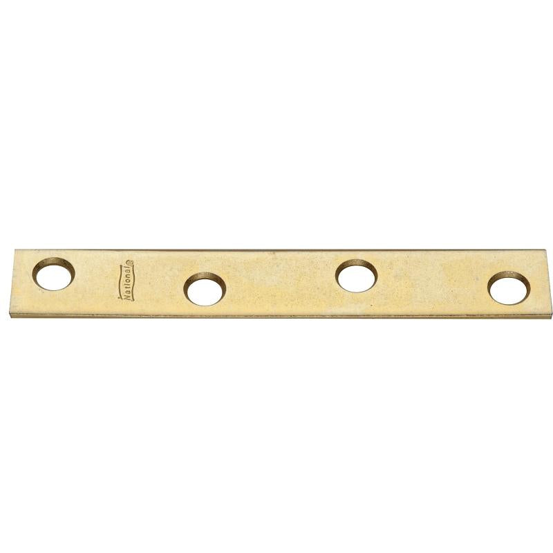 National 5/8" X 4" Mending Braces Brass 4/pk