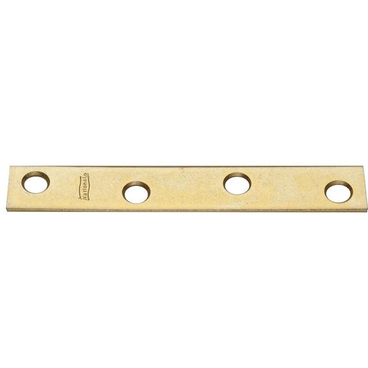 National 5/8" X 4" Mending Braces Brass 4/pk