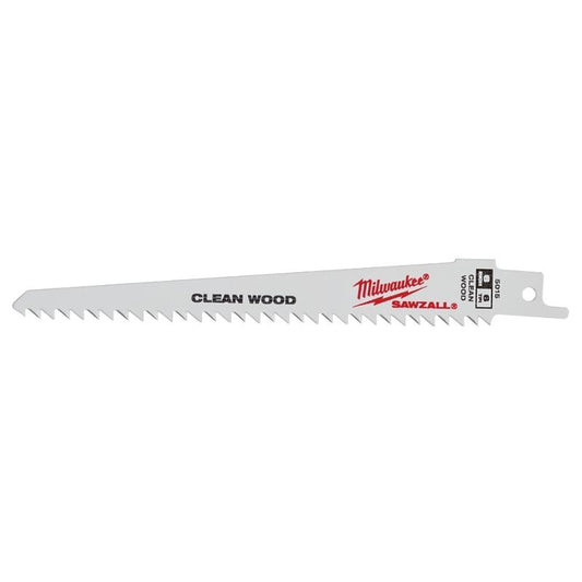 Milwaukee 6" 6TPI Fleam Ground Sawzall Blades 5pk 48-00-5015