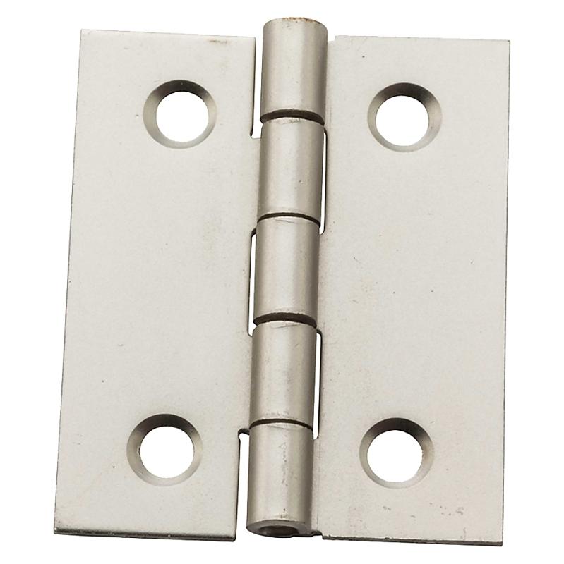 National 1 1/2" X 1 1/4" Hinges Satin Nickel 2/pk