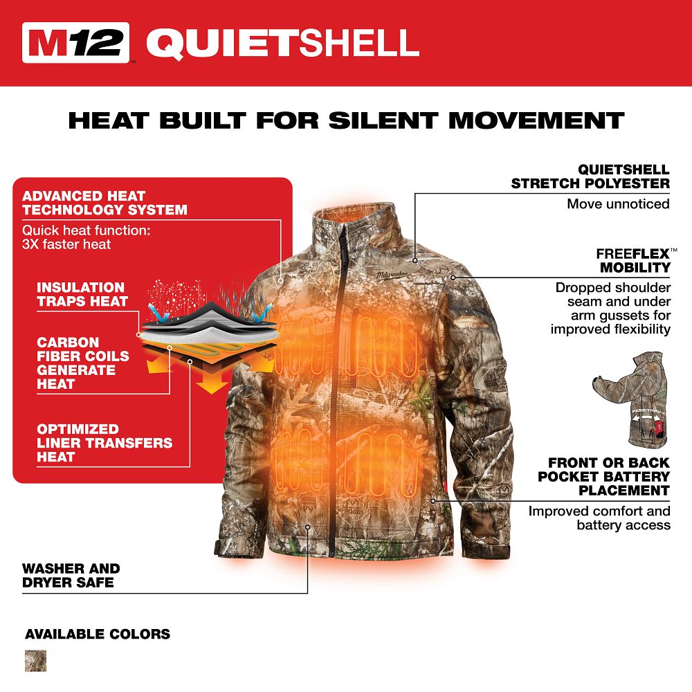 Milwaukee M12 Camo Heated Jacket Large 224C-21L