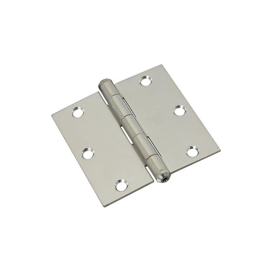 National 3 1/2" Door Hinge Square Stainless Steel