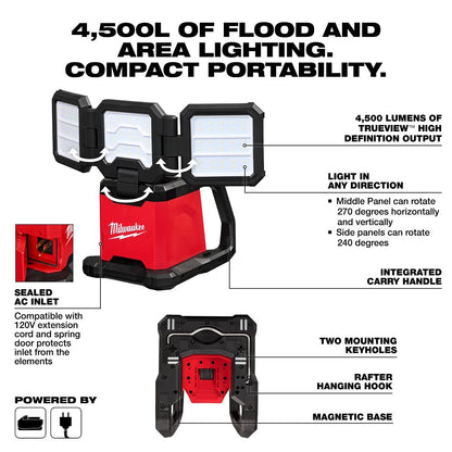 Milwaukee M18 Dual Power Triple-Panel Light 2368-20