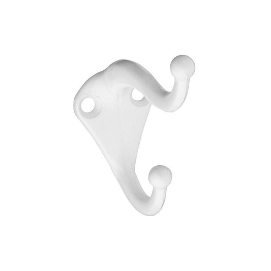 National Coat/Hat Hook White 2/pk