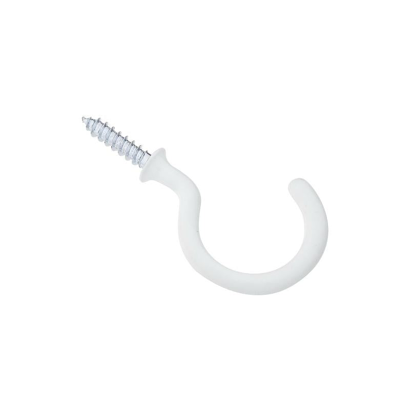 National 1 1/2" Cup Hook White 2/pk