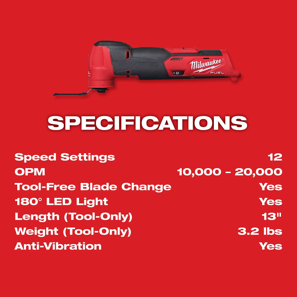 Milwaukee M12 Fuel Multi-Tool W/4.0 Ah Battery 2526-21XC