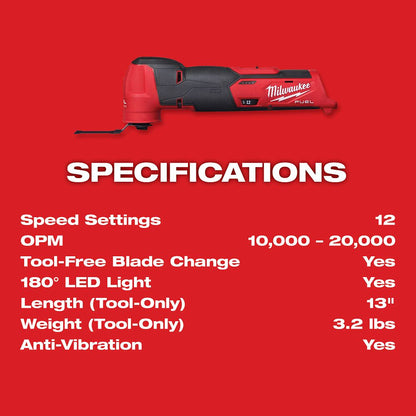 Milwaukee M12 Fuel Multi-Tool W/4.0 Ah Battery 2526-21XC