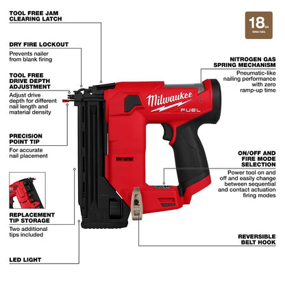 Milwaukee M12 Fuel Compact 18ga Brad Nailer 2541-20