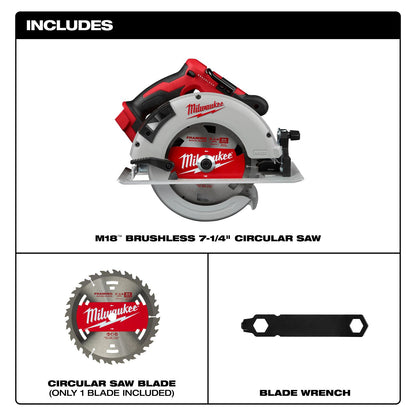 Milwaukee M18 Brushless 7-1/4" Circular Saw Tool Only 2631-20